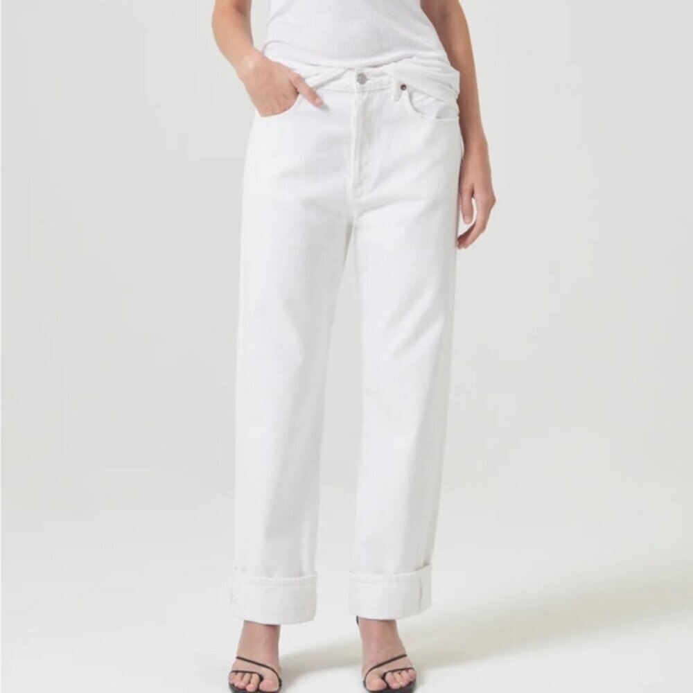 Agolde Fran Jean Low Slung Easy Straight White 30‎ NWT